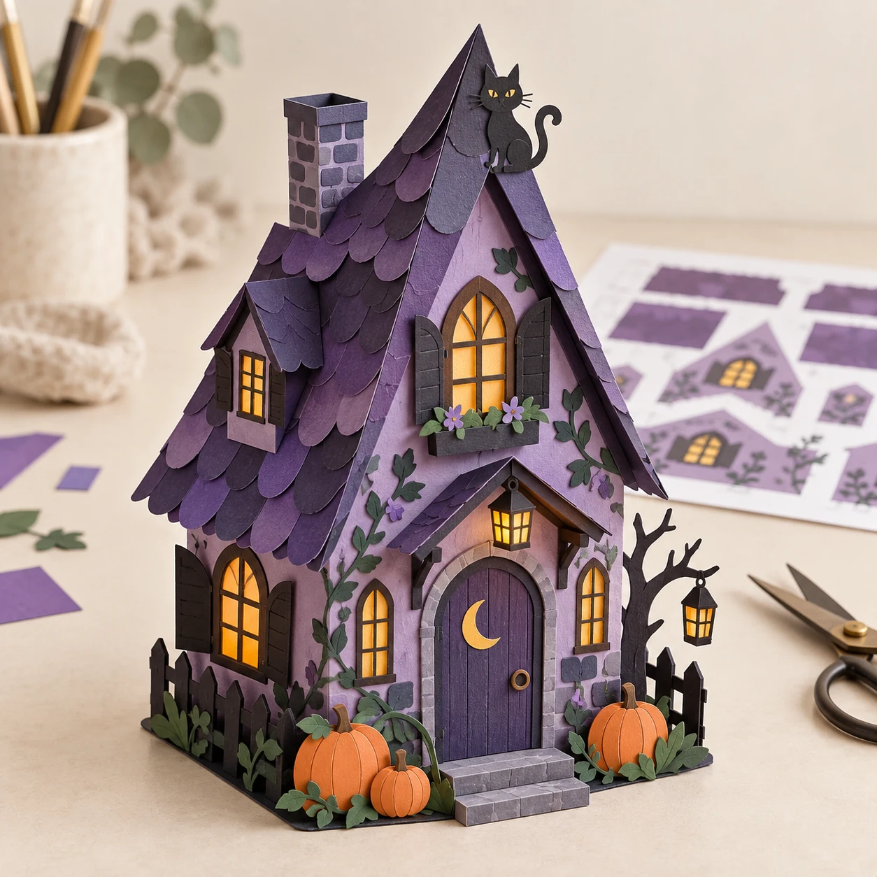 Purple paper cottage